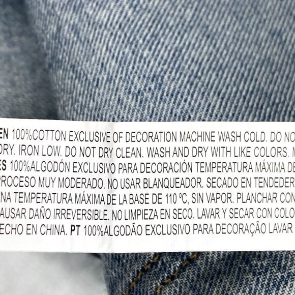 Forever 21 Mini Denim Skirt Womens 1X Medium Wash Blue Black Bow Accents Retro - Picture 10 of 10